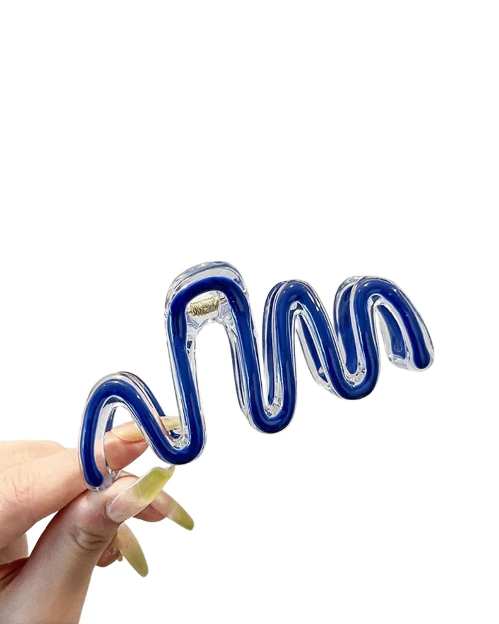 Pinza para el pelo acrílica ondulada elegante azul eléctrico